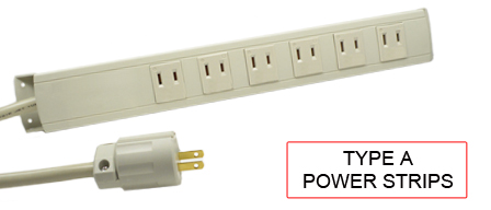 TYPE A power strips are used in the following Countries:
<br>
Primary Countries known for using TYPE A Power strips is the United States, Canada, Taiwan, Japan and Jamaica.

<br>Additional Countries that use TYPE A power strips are American Samoa, Anguilla, Antigua & Barbuda, Aruba, Bahamas, Barbados, Belize, Bermuda, Bolivia, British Virgin Islands, Cayman Islands, Columbia, Costa Rica, Cuba, Dominican Republic, Ecuador, El Salvador, Guam, Guatemala, Guyana, Haiti, Honduras, Liberia, Mariana Islands, Marshall Islands, Mexico, Micronesia, Midway Islands, Montserrat, Nicaragua, Palau, Panama, Peru, Philippines, Puerto Rico, Trinidad & Tobago, Turks & Caicos Islands, US Virgin Islands, Venezuela, Wake Island.

<br><font color="yellow">*</font> Additional Type A Electrical Devices:


<br><font color="yellow">*</font> <a href="https://internationalconfig.com/icc6.asp?item=TYPE-A-PLUGS" style="text-decoration: none">Type A Plugs</a> 

<br><font color="yellow">*</font> <a href="https://internationalconfig.com/icc6.asp?item=TYPE-A-CONNECTORS" style="text-decoration: none">Type A Connectors</a> 

<br><font color="yellow">*</font> <a href="https://internationalconfig.com/icc6.asp?item=TYPE-A-OUTLETS" style="text-decoration: none">Type A Outlets</a> 

<br><font color="yellow">*</font> <a href="https://internationalconfig.com/icc6.asp?item=TYPE-A-POWER-CORDS" style="text-decoration: none">Type A Power Cords</a>

<br><font color="yellow">*</font> <a href="https://internationalconfig.com/icc6.asp?item=TYPE-A-ADAPTERS" style="text-decoration: none">Type A Adapters</a>

<br><font color="yellow">*</font> <a href="https://internationalconfig.com/worldwide-electrical-devices-selector-and-electrical-configuration-chart.asp" style="text-decoration: none">Worldwide Selector. View all Countries by TYPE.</a>

<br>View examples of TYPE A power strips below.